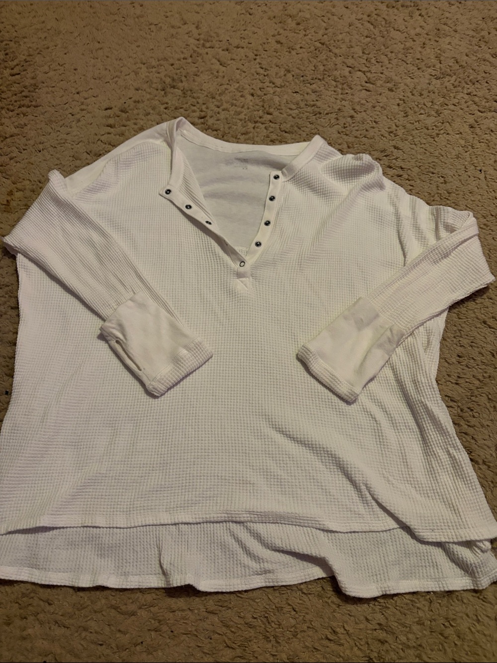 Offline by aerie White Long-Sleeve Henley Waffle Top